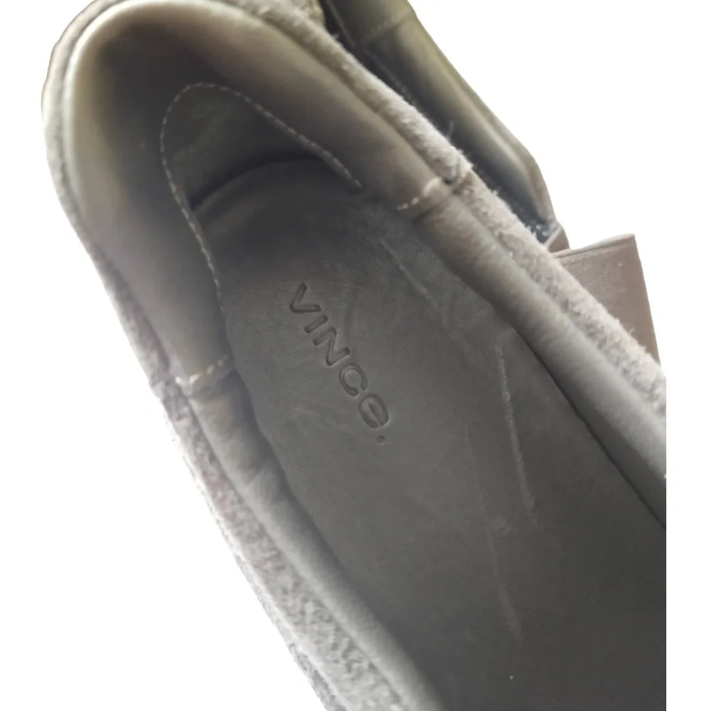 VINCE Kirkland Sneakers Pewter Slip-on Platform Elastic‎ Goring Rubber Sole 8.5